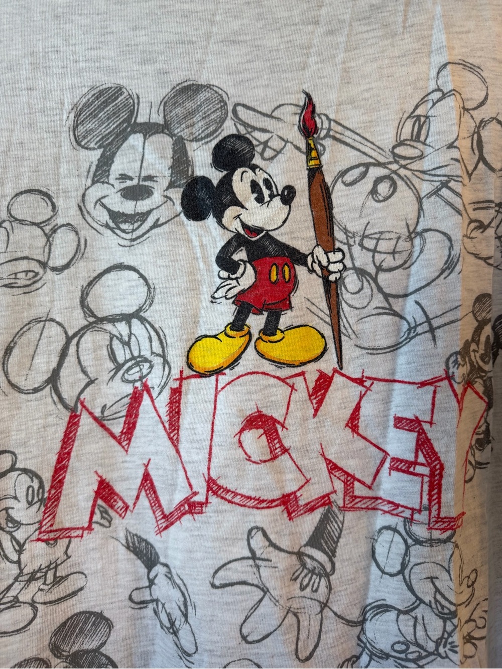 Vintage Disney Store Mickey Mouse Sketch Graphic Tee XXL USA Made Y2K - Picture 3 of 8